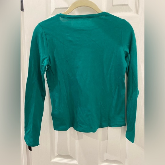 New! J crew crewcuts girls teal long sleeve top size 8 - Picture 2 of 5